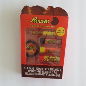 (#124) Reese's 5 Pack Lip Balm/Gloss, Factory Sealed
